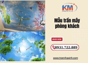mẫu trần mây phòng khách