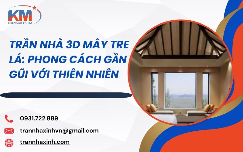 trần nhà 3D mây tre lá