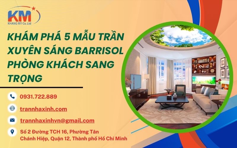 trần xuyên sáng Barrisol phòng khách