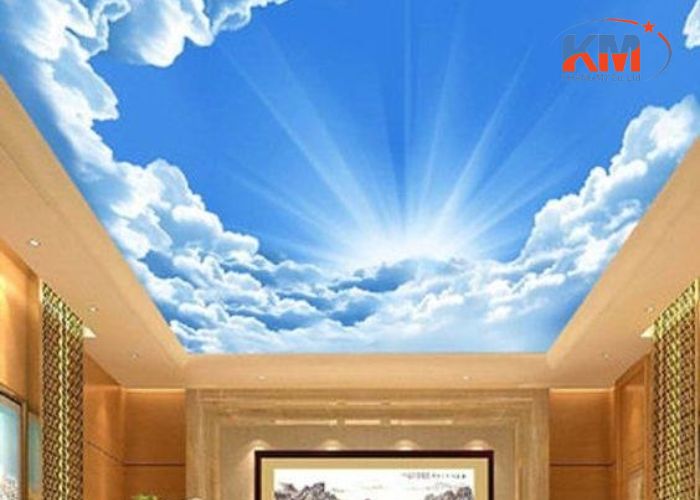 Trần xuyên sáng họa tiết bầu trời