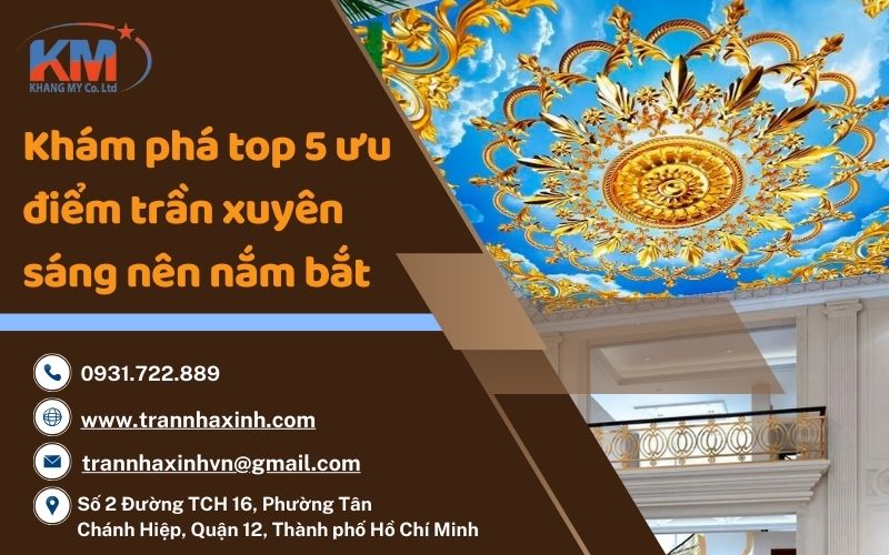 Trần xuyên sáng in hoa văn cổ điển