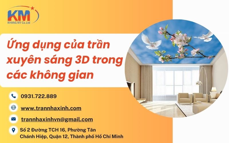 Ứng dụng của trần xuyên sáng 3d