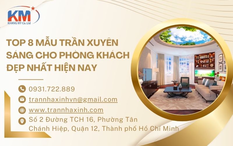 mẫu trần xuyên sáng phòng khách