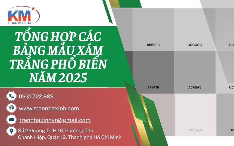bảng màu xám trắng