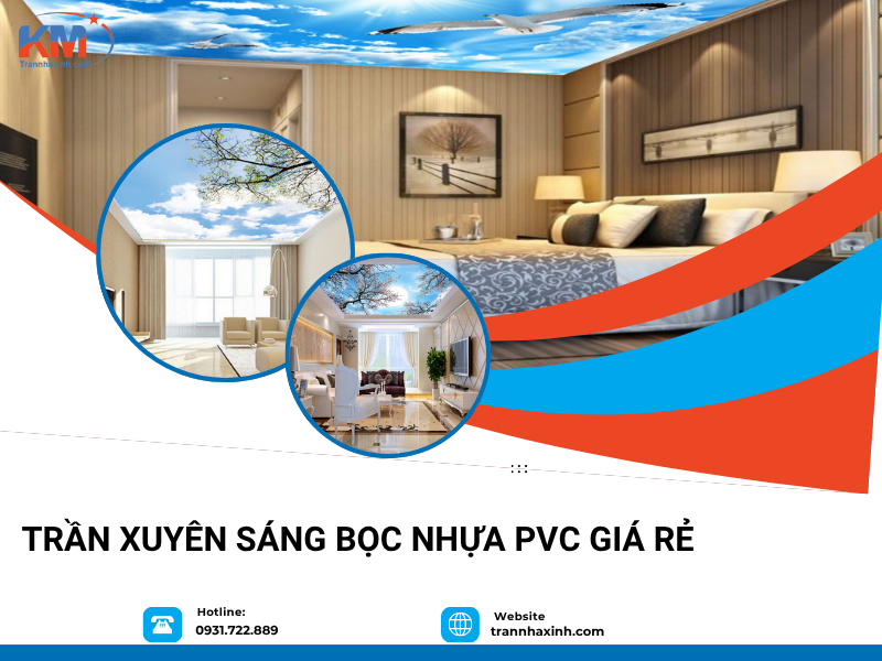 Trần xuyên sáng bọc nhựa PVC giá rẻ
