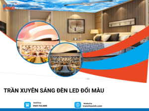 Trần xuyên sáng đèn LED đổi màu