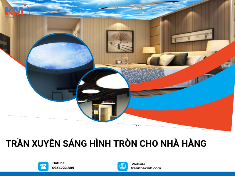 Trần xuyên sáng hình tròn cho nhà hàng